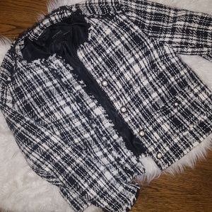 Plaid Cropped Jacket/ Blazer